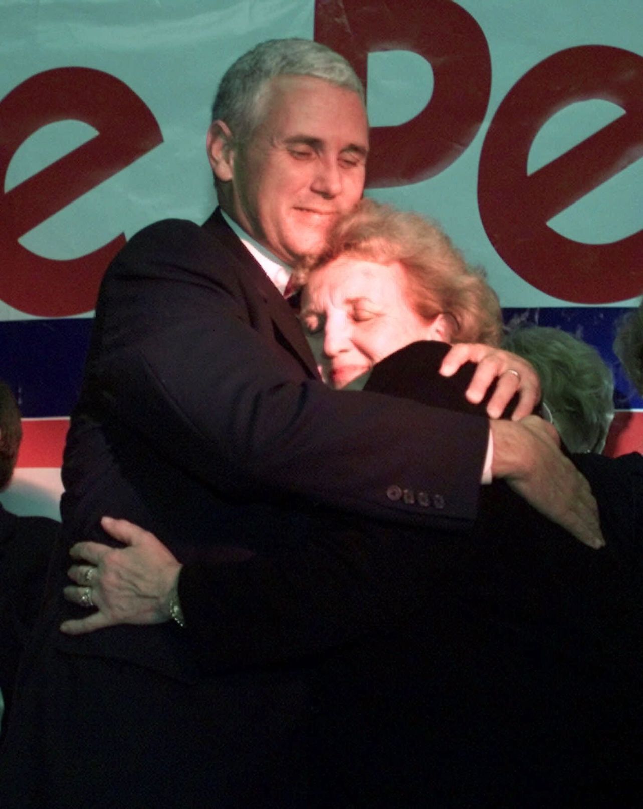 Mike Pence with mother Nancy Pence, 2000